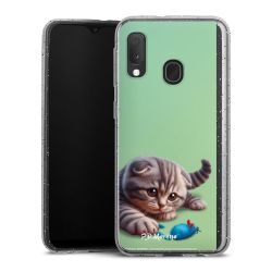 Silikon Glitter Case transparent-silber