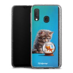 Silikon Glitter Case transparent-silber