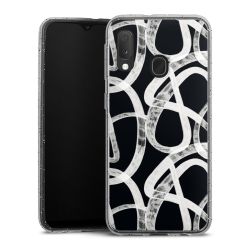 Silikon Glitter Case transparent-silber