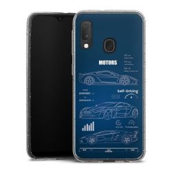 Silikon Glitter Case transparent-silber