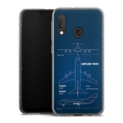 Silikon Glitter Case transparent-silber