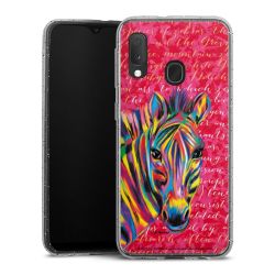 Silikon Glitter Case transparent-silber