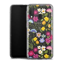 Silikon Glitter Case transparent-silber