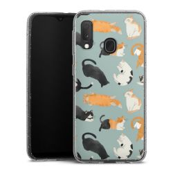 Silikon Glitter Case transparent-silber