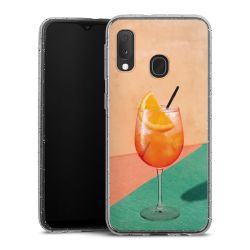 Silikon Glitter Case transparent-silber