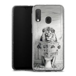 Silikon Glitter Case transparent-silber