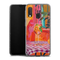 Silikon Glitter Case transparent-silber