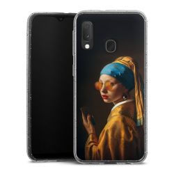 Silikon Glitter Case transparent-silber