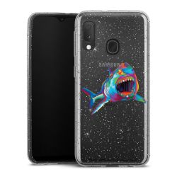 Silikon Glitter Case transparent-silber