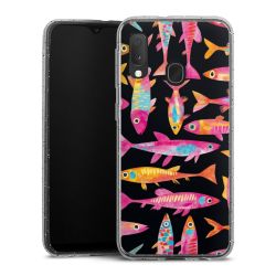 Silikon Glitter Case transparent-silber