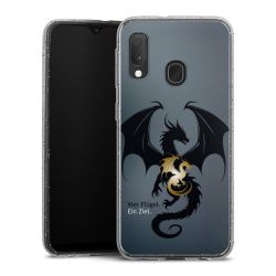 Silikon Glitter Case transparent-silber