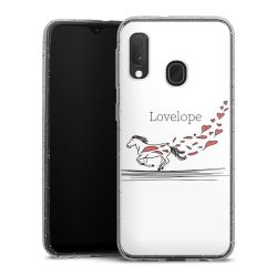 Silikon Glitter Case transparent-silber