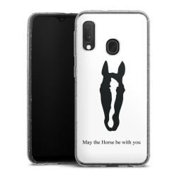 Silikon Glitter Case transparent-silber