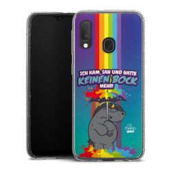 Silikon Glitter Case transparent-silber