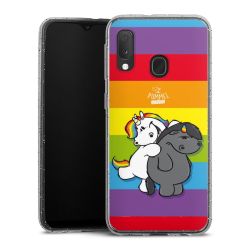 Silikon Glitter Case transparent-silber