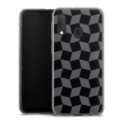 Silikon Glitter Case transparent-silber