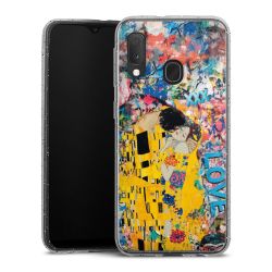 Silikon Glitter Case transparent-silber