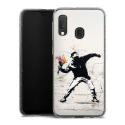 Silikon Glitter Case transparent-silber