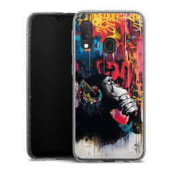 Silikon Glitter Case transparent-silber