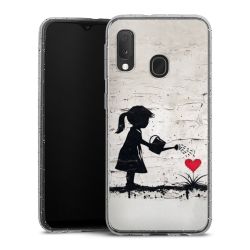 Silikon Glitter Case transparent-silber