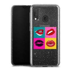 Silikon Glitter Case transparent-silber