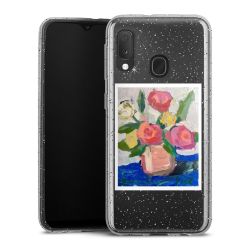 Silikon Glitter Case transparent-silber