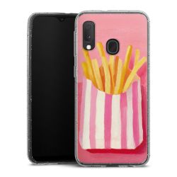 Silikon Glitter Case transparent-silber