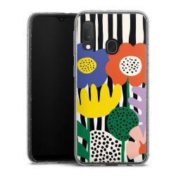 Silikon Glitter Case transparent-silber