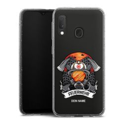 Silikon Glitter Case transparent-silber