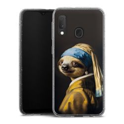 Silikon Glitter Case transparent-silber