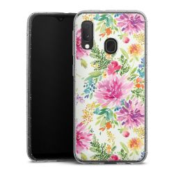 Silikon Glitter Case transparent-silber