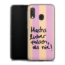 Silikon Glitter Case transparent-silber