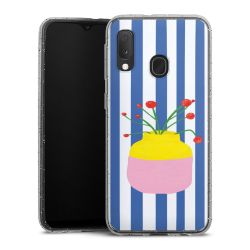 Silikon Glitter Case transparent-silber