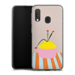 Silikon Glitter Case transparent-silber