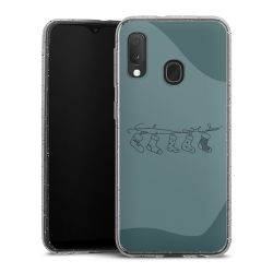 Silikon Glitter Case transparent-silber