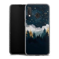 Silikon Glitter Case transparent-silber