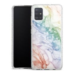 Silikon Glitter Case transparent-silber