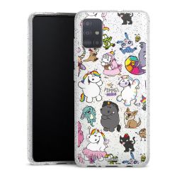 Silikon Glitter Case transparent-silber