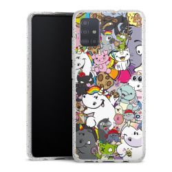 Silikon Glitter Case transparent-silber