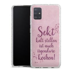 Silikon Glitter Case transparent-silber