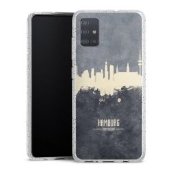 Silikon Glitter Case transparent-silber