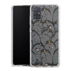 Silikon Glitter Case transparent-silber