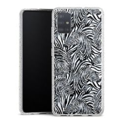 Silikon Glitter Case transparent-silber