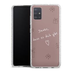 Silikon Glitter Case transparent-silber