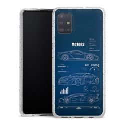 Silikon Glitter Case transparent-silber