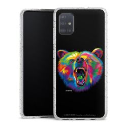 Silikon Glitter Case transparent-silber