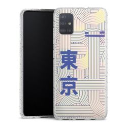 Silikon Glitter Case transparent-silber