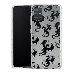 Silikon Glitter Case transparent-silber