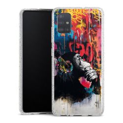 Silikon Glitter Case transparent-silber