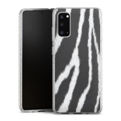 Silikon Glitter Case transparent-silber